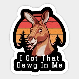 Kangaroo Retro Sunset Sticker